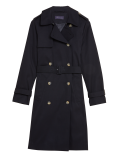 Double Breasted Trench Coat with Recycled Polyester
