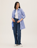 Cotton Blend Belted Trench Coat