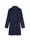 Cotton Blend Belted Trench Coat