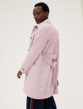 Cotton Blend Belted Trench Coat