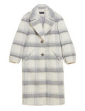 Wool Blend Textured Checked Coat