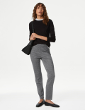 Jersey Checked Slim Fit Trousers