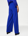 Crepe Drawstring Wide Leg Trousers
