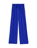 Crepe Drawstring Wide Leg Trousers
