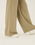 Crepe Drawstring Wide Leg Trousers