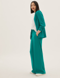 Crepe Drawstring Wide Leg Trousers