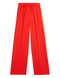 Crepe Drawstring Wide Leg Trousers