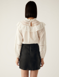 Faux Leather Embossed Mini Skirt