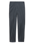 Jersey Checked Straight Leg Trousers