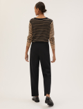 Woven Pleated Ankle Grazer Trousers