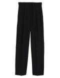 Woven Pleated Ankle Grazer Trousers