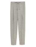 Woven Checked Tapered Ankle Grazer Trousers