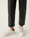 Leather Look Straight Leg Trousers