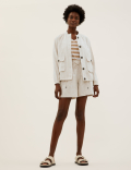 Linen Blend Lightweight Bomber Jacket