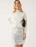 Sequin Mini A-Line Skirt