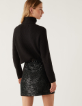 Sequin Mini A-Line Skirt