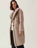 Faux Fur Collared Relaxed Longline Coat