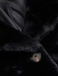 Faux Fur Collared Relaxed Longline Coat