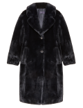 Faux Fur Collared Relaxed Longline Coat