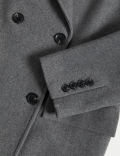 Double Breasted Longline Coat with Wool