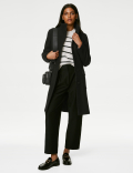 Belted Funnel Neck Trench Coat