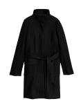Belted Funnel Neck Trench Coat