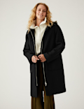Wool Blend Hooded Tailored Coat