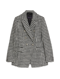 Tweed Dogtooth Double Breasted Blazer