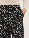 Cotton Blend Slim Fit Ankle Grazer Trousers