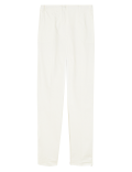 Cotton Blend Slim Fit Ankle Grazer Trousers