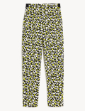 Cotton Rich Printed Slim Fit Trousers