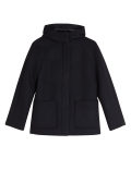 Wool Blend Hooded Short Duffle Coat