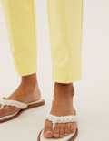 Cotton Blend Slim Fit Ankle Grazer Trousers