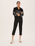 Cotton Blend Slim Fit Cropped Trousers