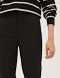 Cotton Blend Slim Fit Cropped Trousers