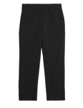 Cotton Blend Slim Fit Cropped Trousers