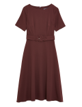 Belted Midi Skater Dress