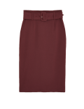 Belted Knee Length Pencil Skirt