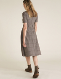 Checked Knee Length Skater Dress