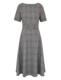 Checked Knee Length Skater Dress