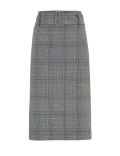 Checked Belted Knee Length Pencil Skirt
