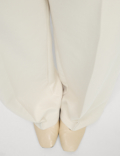 Crepe Tab Detail Wide Leg Trousers