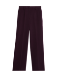 Crepe Tab Detail Wide Leg Trousers