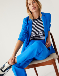 Zip Detail Straight Leg Trousers