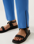 Zip Detail Straight Leg Trousers