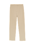 Cotton Rich Straight Leg Ankle Grazer Trousers
