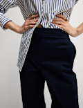 Cotton Rich Straight Leg Ankle Grazer Trousers