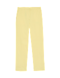 Cotton Rich Straight Leg Ankle Grazer Trousers