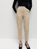 Cotton Rich Straight Leg Ankle Grazer Trousers