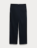 Cotton Rich Straight Leg Ankle Grazer Trousers
